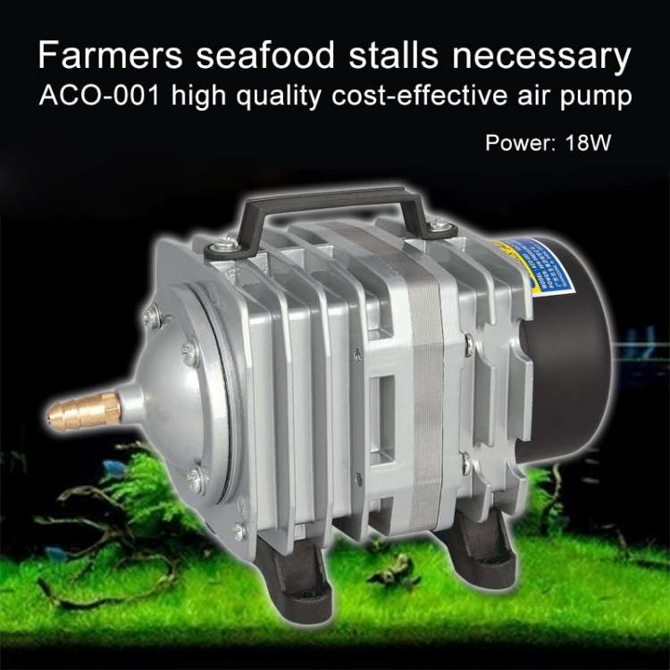ACO-001 18W 38L/Min Electromagnetic Air Pump Compressor Seafood Fish Tank Increase Oxygen Air Flo...