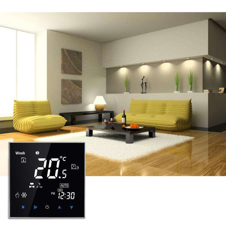 BAC-2000 Central Air Conditioning Type Touch LCD Digital 2-pipe Fan Coil Unit Room Thermostat, Di...