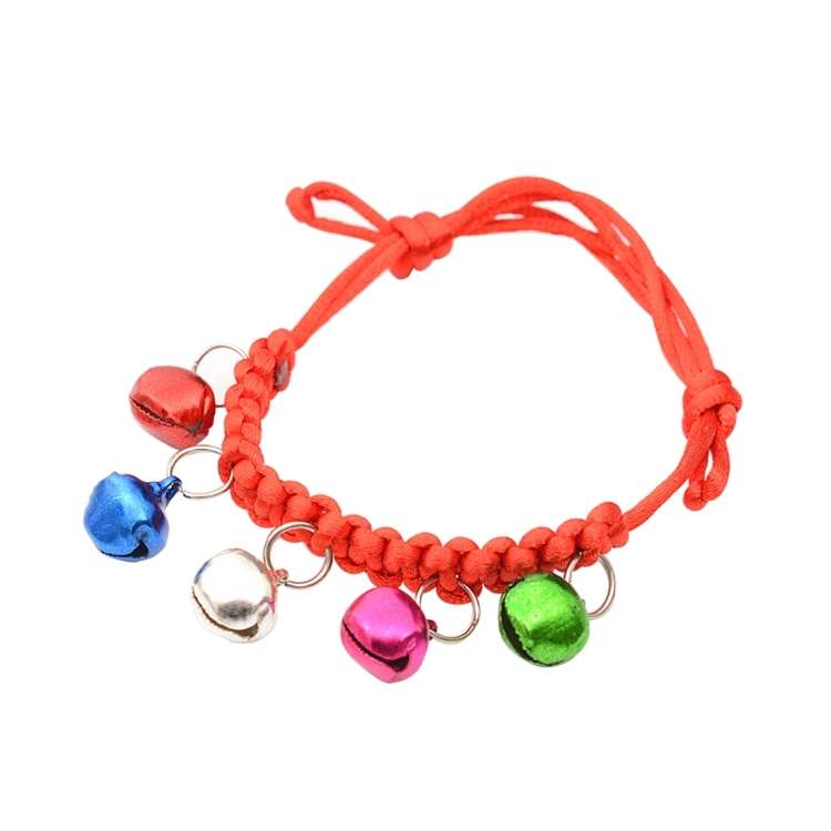 10 PCS Hand-Woven Adjustable Pet Bell Collars, Adjustable Perimeter: 18-32cm, Random Color Delive...