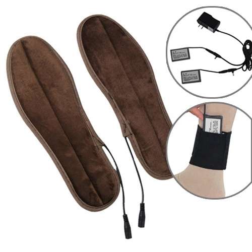 Lithium Battery Powered &amp; Rechargeable Heated Insoles Keep Feet Warm Pad, Keep Warm 8-9 hours...