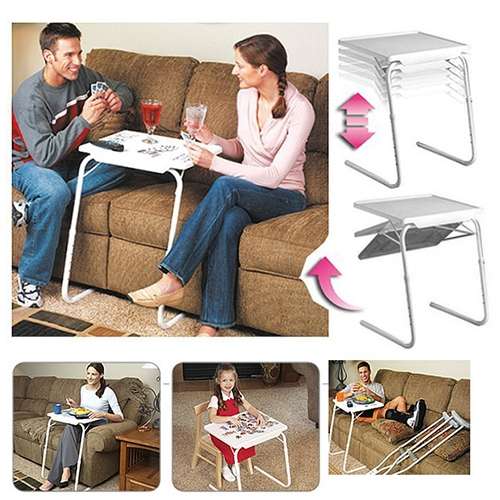 Plastic Pad Steel Tube Bracket Liftable Foldable Portable Multi-purpose Laptop Table, Adjustable ...