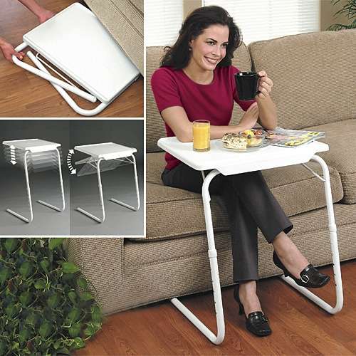Plastic Pad Steel Tube Bracket Liftable Foldable Portable Multi-purpose Laptop Table, Adjustable ...