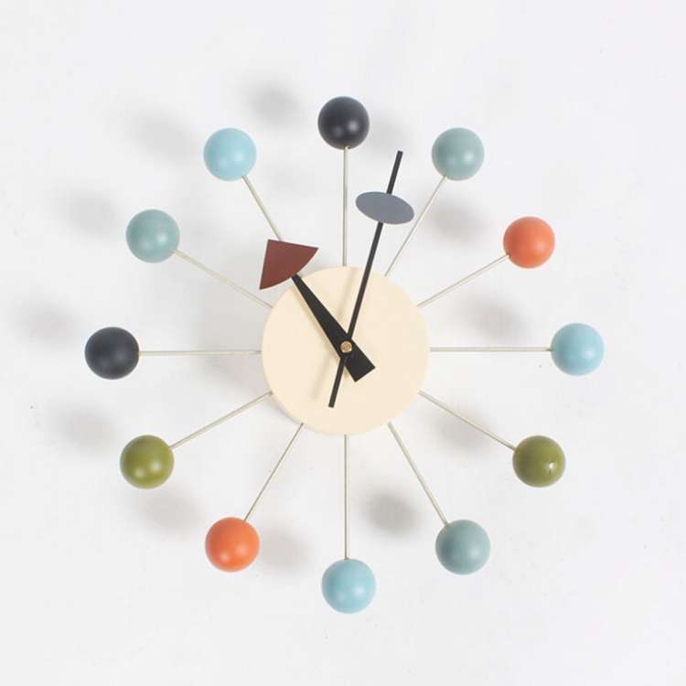 Stylish Background Minimalis Circular Balls Candy Wall Clock Creative Decoration Clock Ferris Whe...