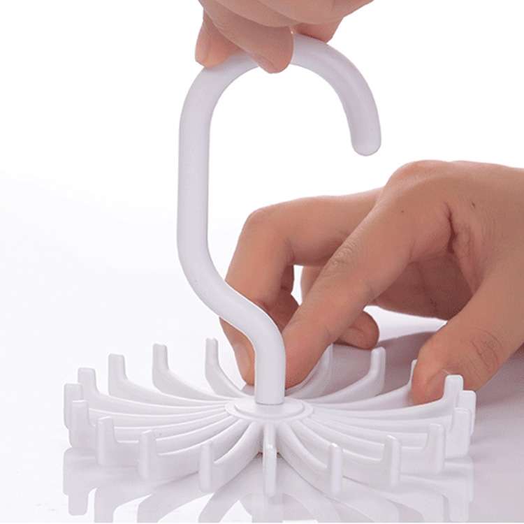 20 Claws 360 Degree Rotatable Tie Rack Belt Scarf Hanger Holder, Size: S, 20 Claws Black, 20 Claw...