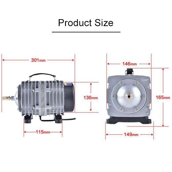 ACO-012 320W 143L/Min Electromagnetic Air Pump Compressor Seafood Fish Tank Increase Oxygen Air F...