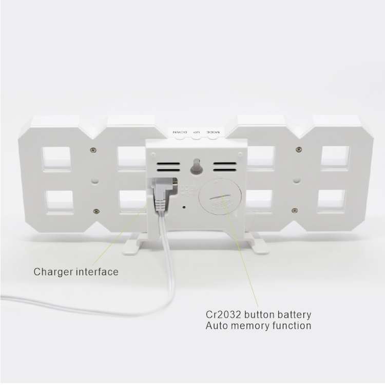 Multi-Function Large 3D LED Digital Wall Alarm Clock with Snooze Function, 12/24 Hours Display fo...