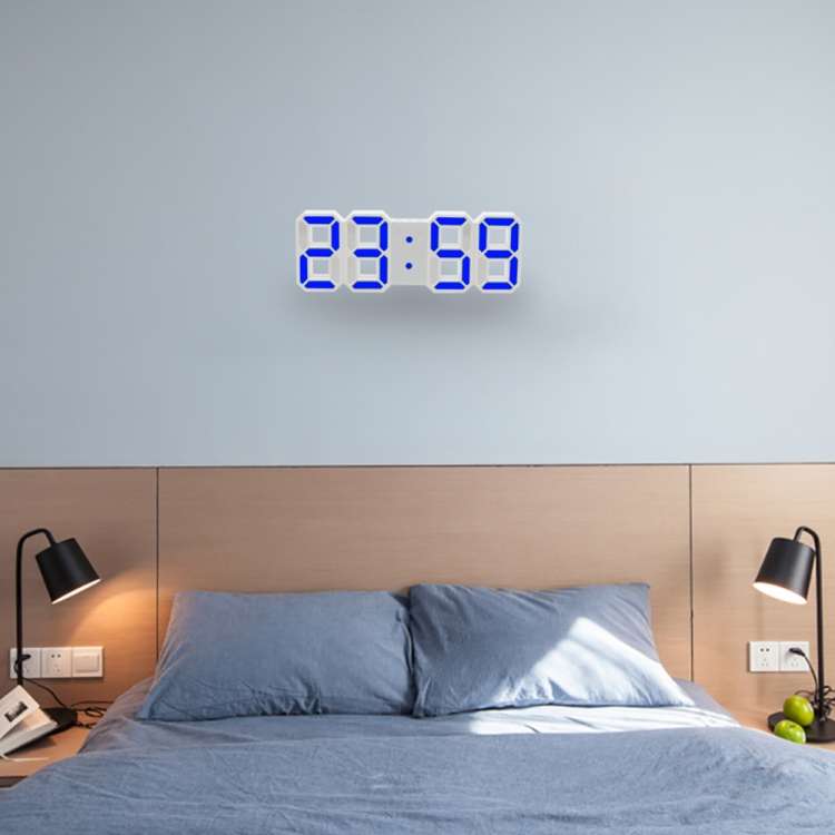 Multi-Function Large 3D LED Digital Wall Alarm Clock with Snooze Function, 12/24 Hours Display fo...