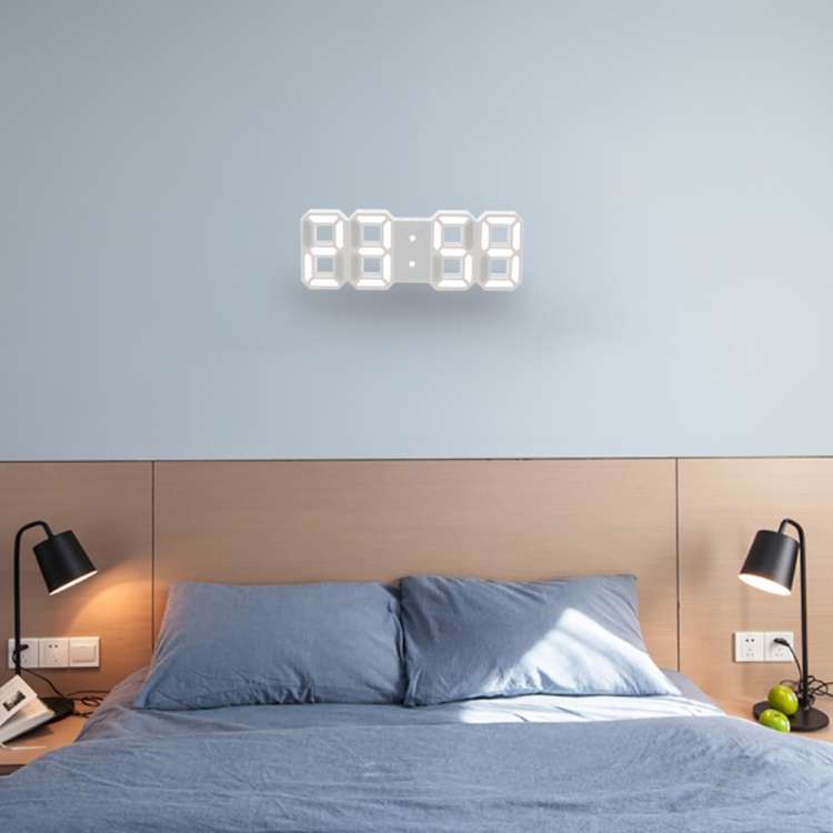 Multi-Function Large 3D LED Digital Wall Alarm Clock with Snooze Function, 12/24 Hours Display fo...