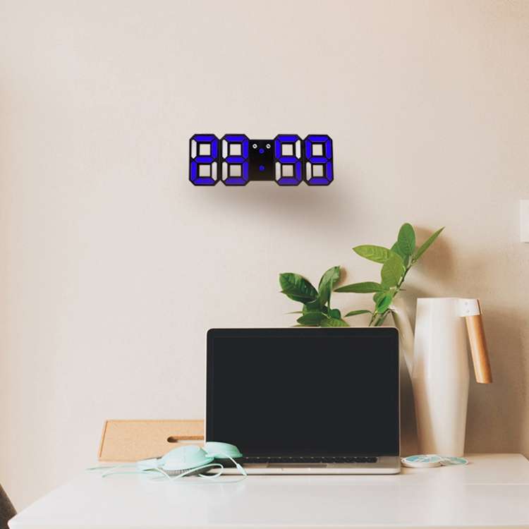 Multi-Function Large 3D LED Digital Wall Alarm Clock with Snooze Function, 12/24 Hours Display fo...