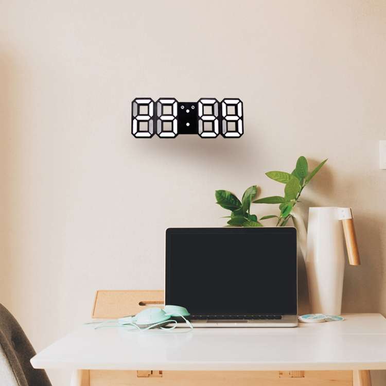 Multi-Function Large 3D LED Digital Wall Alarm Clock with Snooze Function, 12/24 Hours Display fo...