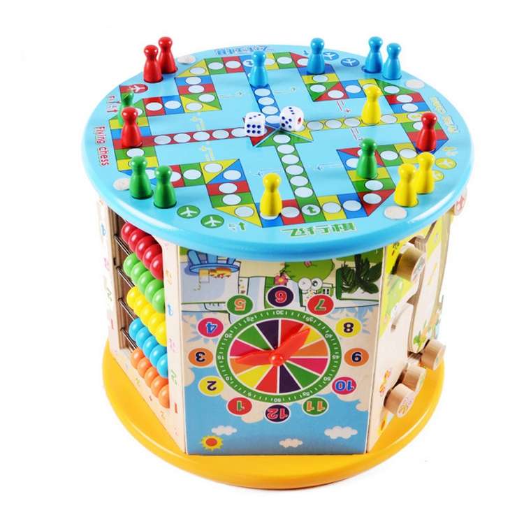 Multi-functional Wooden Gaming Treasure Box Toy