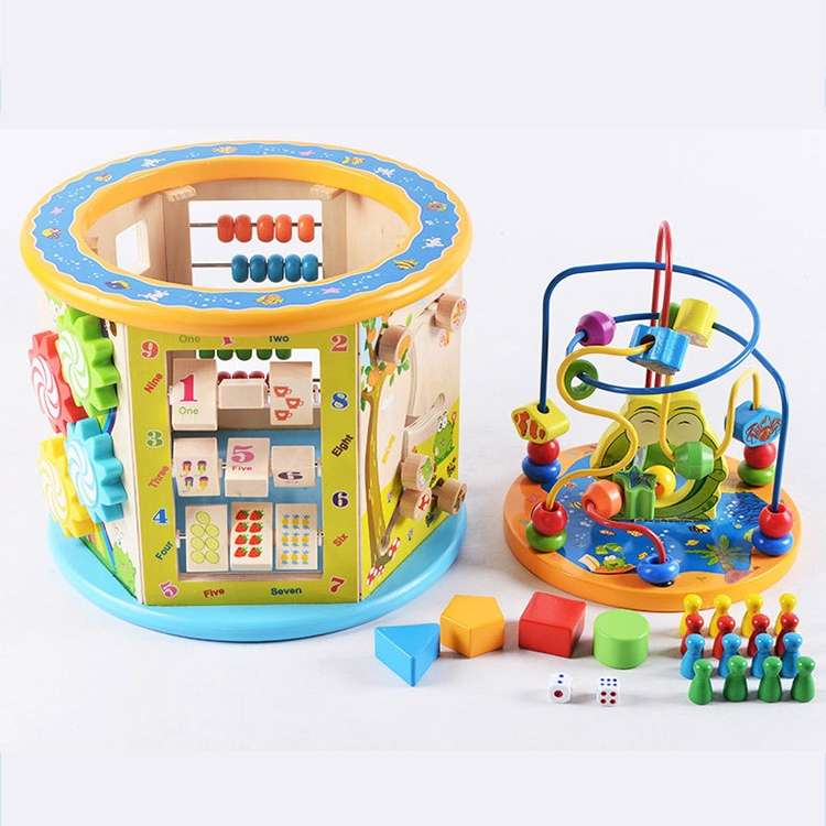 Multi-functional Wooden Gaming Treasure Box Toy