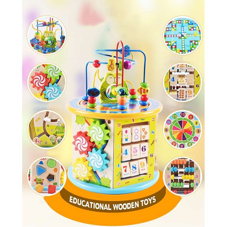Multi-functional Wooden Gaming Treasure Box Toy