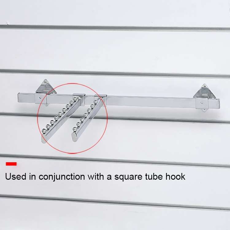 15x30mm Supermarket Shelves Display Electroplated Square Crossbar hook Bracket, Length: 1m