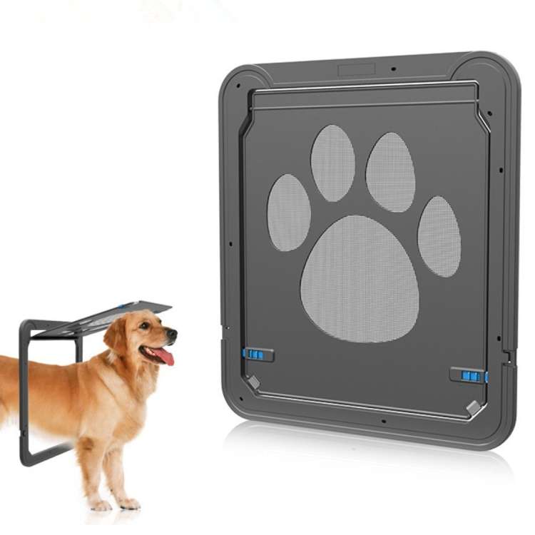 Pet Footprint Pattern Dog Auto Lock / Lockable Gate Cat Safe Flap Window Pet Screen Door, Size: 4...