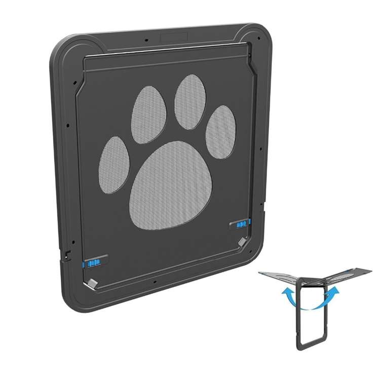 Pet Footprint Pattern Dog Auto Lock / Lockable Gate Cat Safe Flap Window Pet Screen Door, Size: 4...