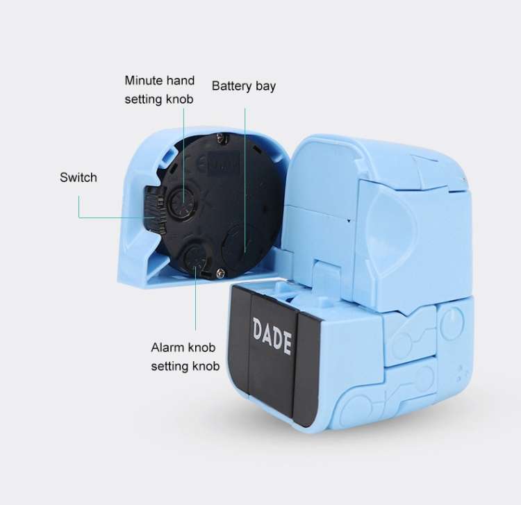 Mini Manual Child Deformation Alarm Clock Robot Toy