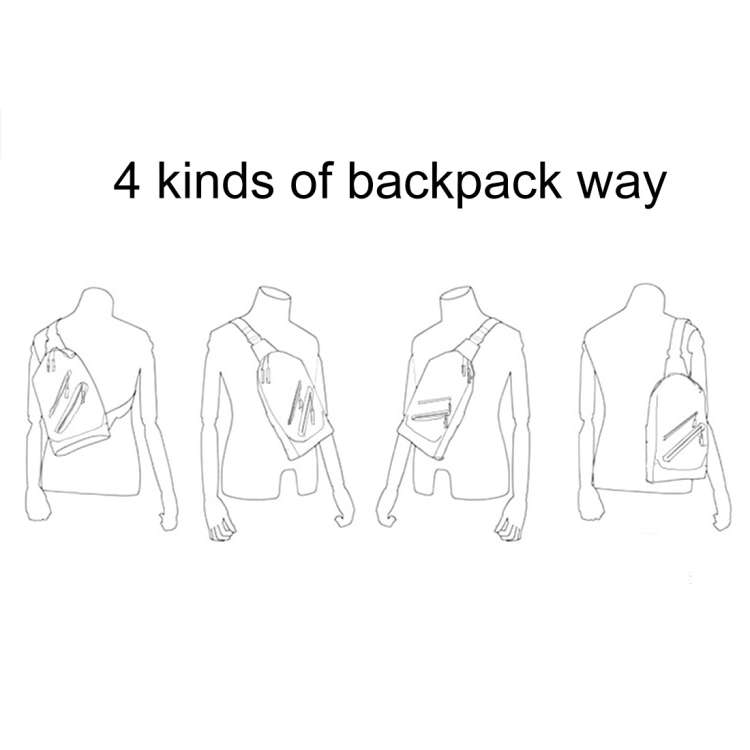 Multi-Function Portable Casual Canvas  Chest Bag Outdoor Sports Shoulder Bag with External USB Ch...