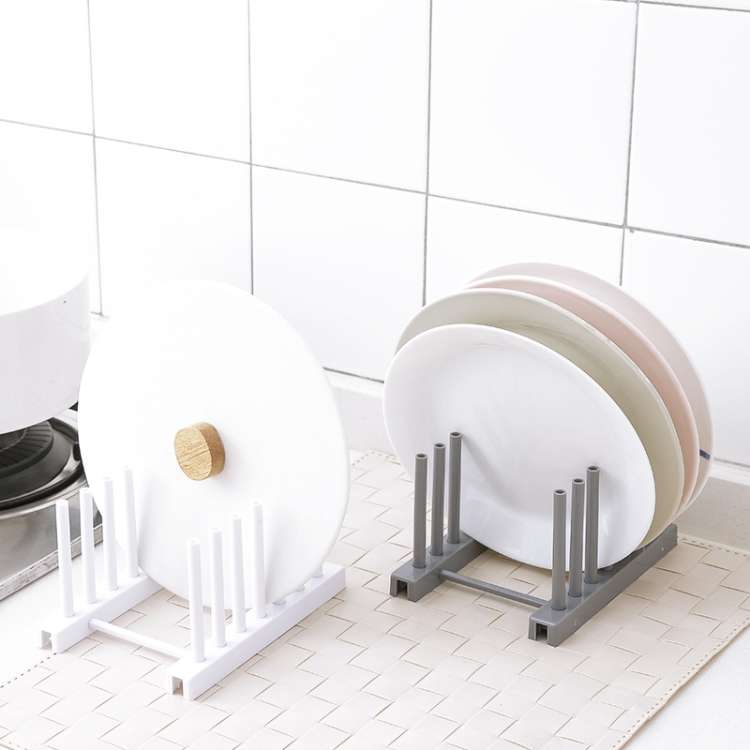 3 PCS Multi-function Kitchen Removable Plastic House Dish Rack Shelves, Random Color Delivery