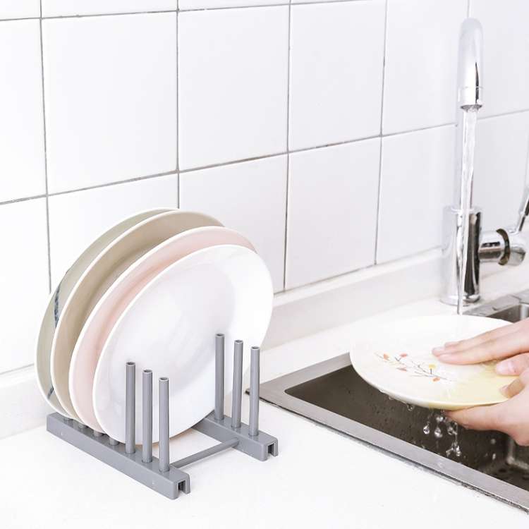 3 PCS Multi-function Kitchen Removable Plastic House Dish Rack Shelves, Random Color Delivery