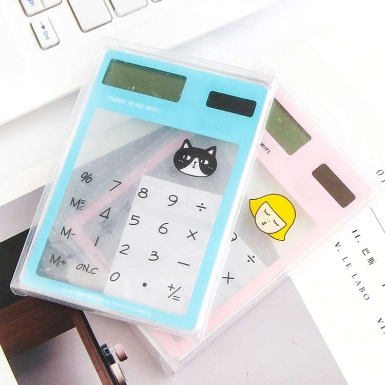 8 Digits LED Screen Calculator with Transparent Touch Pad &amp; Solar Panel, Random Color Delivery