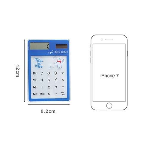 8 Digits LED Screen Calculator with Transparent Touch Pad &amp; Solar Panel, Random Color Delivery