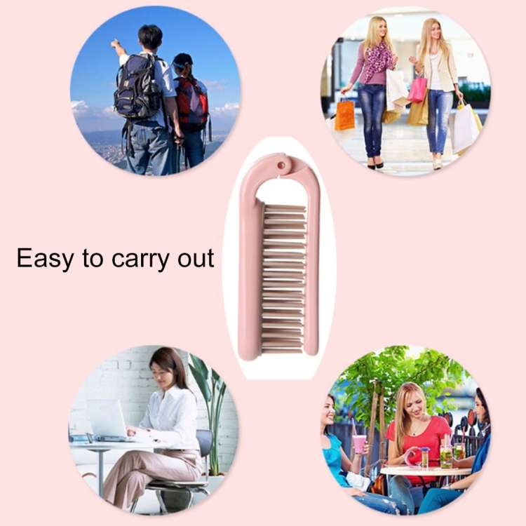 Portable Folding ABS Handle Makeup Hair Comb, Length: 18cm