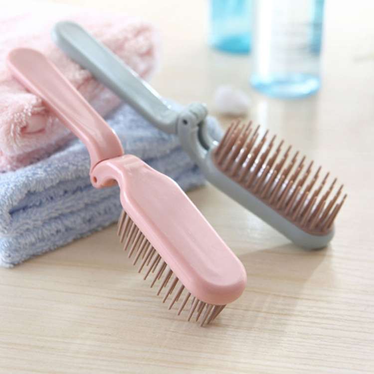 Portable Folding ABS Handle Makeup Hair Comb, Length: 18cm