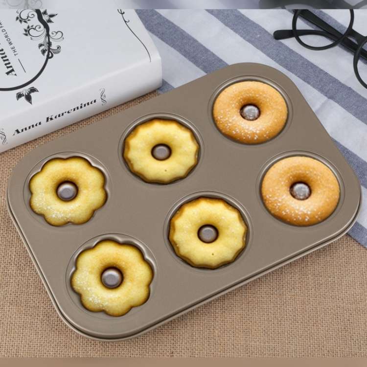 3 Flowers Type Donuts Cookie Mold Gold 6 Cups Cake Mold Baking Mold Cake Tools Bakeware Kitchen A...