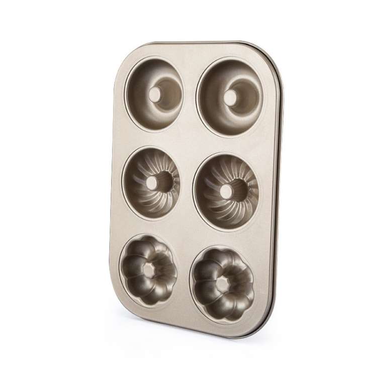 3 Flowers Type Donuts Cookie Mold Gold 6 Cups Cake Mold Baking Mold Cake Tools Bakeware Kitchen A...