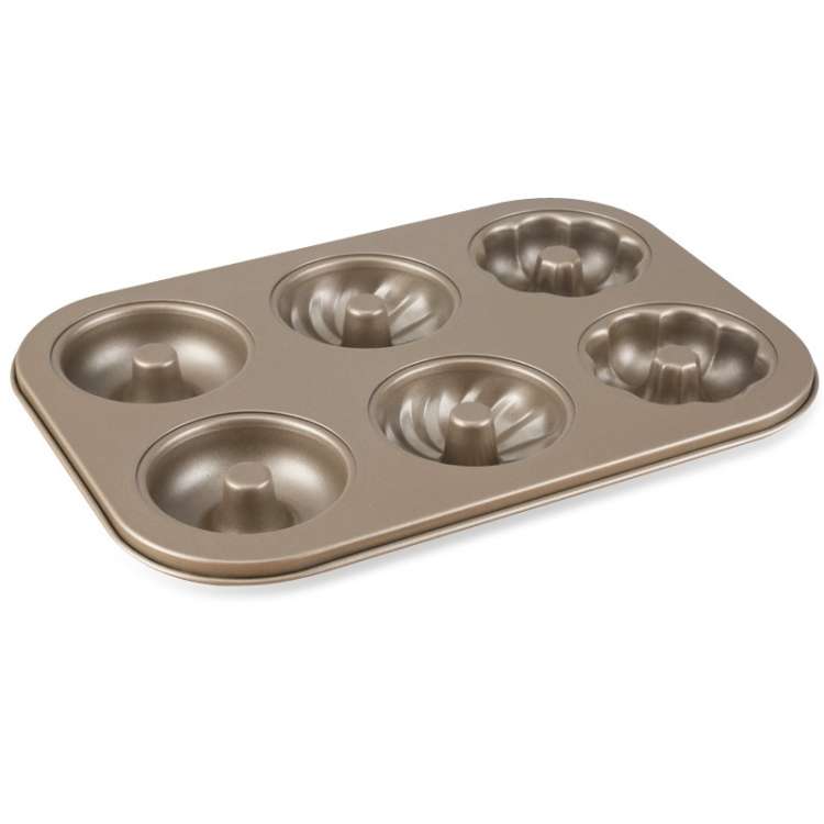 3 Flowers Type Donuts Cookie Mold Gold 6 Cups Cake Mold Baking Mold Cake Tools Bakeware Kitchen A...