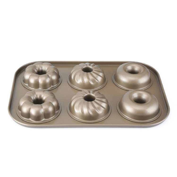 3 Flowers Type Donuts Cookie Mold Gold 6 Cups Cake Mold Baking Mold Cake Tools Bakeware Kitchen A...