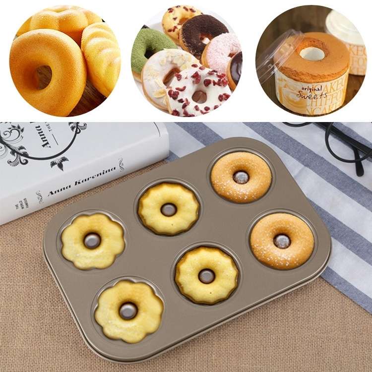 3 Flowers Type Donuts Cookie Mold Gold 6 Cups Cake Mold Baking Mold Cake Tools Bakeware Kitchen A...