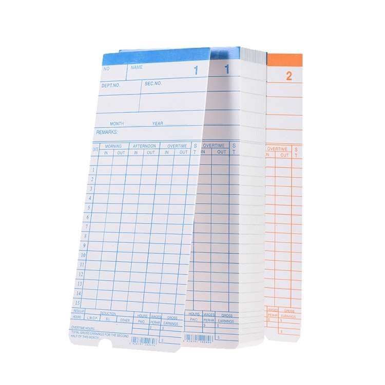 90 PCS Paper Time Card