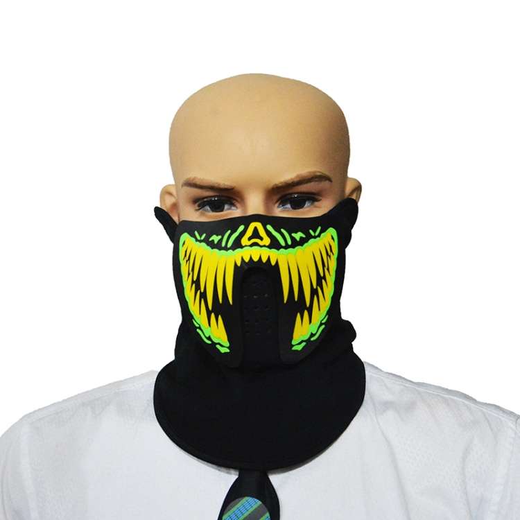 FG-MA-01 Halloween Mask Voice Control LED Cold Light Terror Cosplay Mask