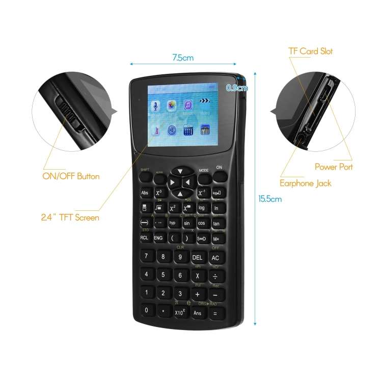 Multi-function Portable 2.4 inch Display Screen Scientific Calculator, Support Sound Recording / ...