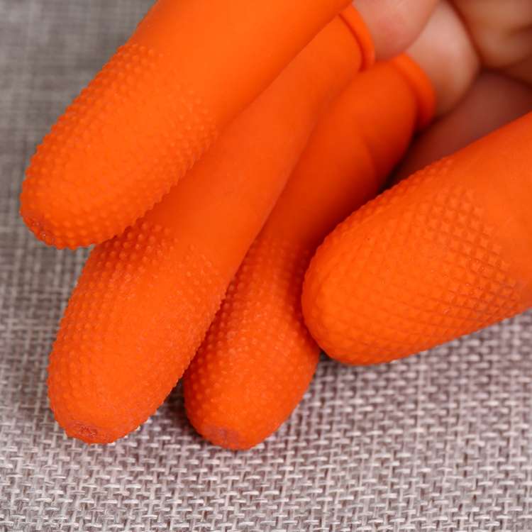 100pcs / Pack Antistatic Antislip Durable Fingertips Latex Protective Gloves, Size: M, 2.6*6.3cm,...