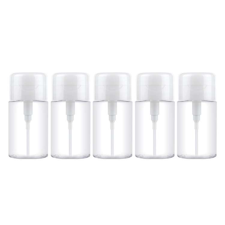 Portable Liquid Push Down Pump Dispenser Bottle Empty Plastic Bottle Container, 100ml