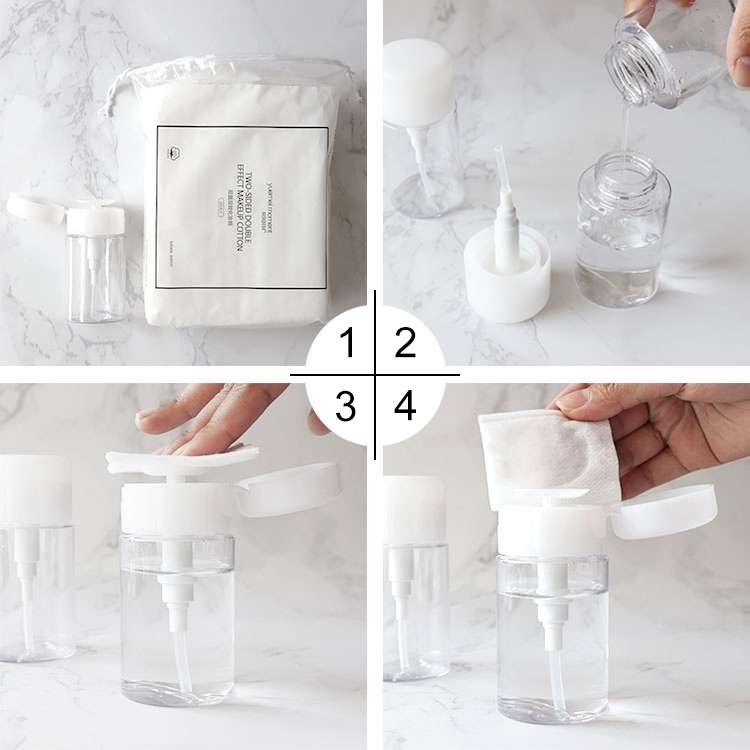 Portable Liquid Push Down Pump Dispenser Bottle Empty Plastic Bottle Container, 100ml