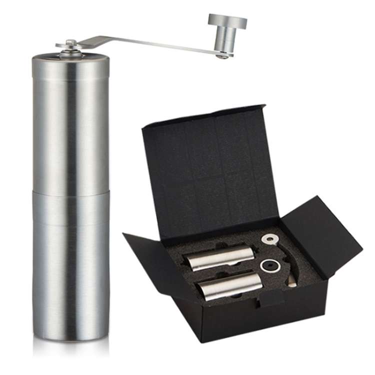Portable Conical Burr Mill Manual Stainless Steel Bean Pepper Hand Crank Coffee Grinder, Gift Box...