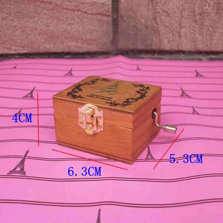 Home Decor Creative Exquisite Retro Wooden Birthday Decorations Music Box, Random Style Delivery