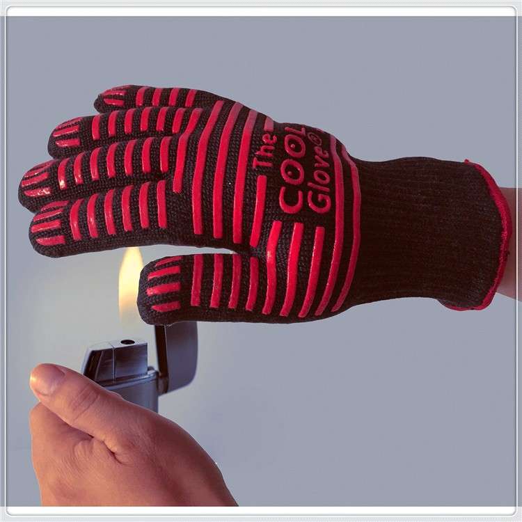2 Layer Fire Protection Portable Silicone Anti-skidding High Temperature Resistance Cooking Bakin...