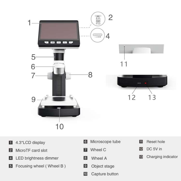 inskam306 1080P 4.3 inch Display Screen HD Digital Microscope