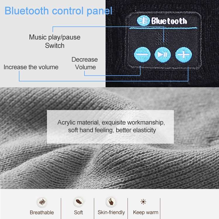 Bluetooth 5.0 Wireless Call Music Warm Knitted Hat