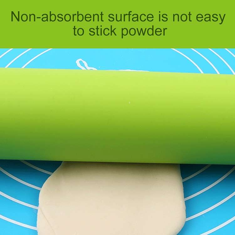 kn055 Solid Wooden Handle Silicone Rolling Pin Non-stick Food Dumpling Stick, Length: 38cm, Rando...