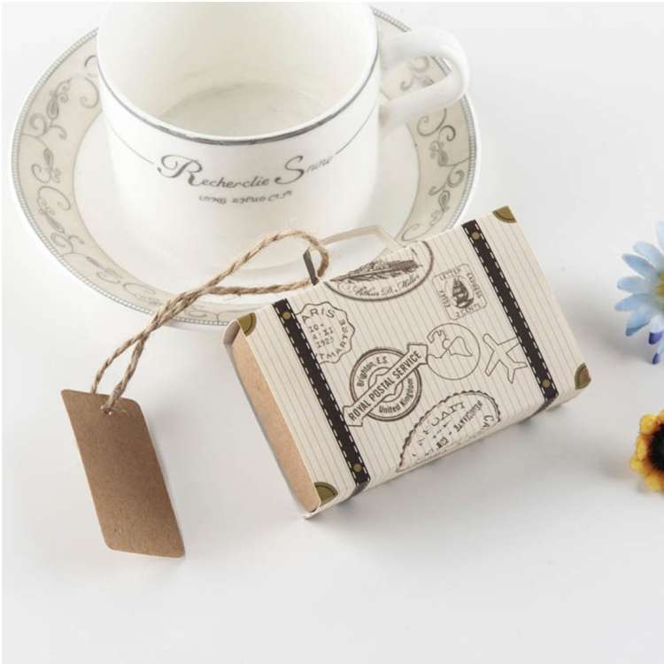 100 PCS Originality Wedding Mini Suitcase Sugar Box, Size: 8*5*2.5cm