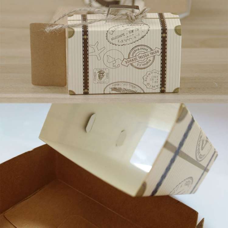 100 PCS Originality Wedding Mini Suitcase Sugar Box, Size: 8*5*2.5cm