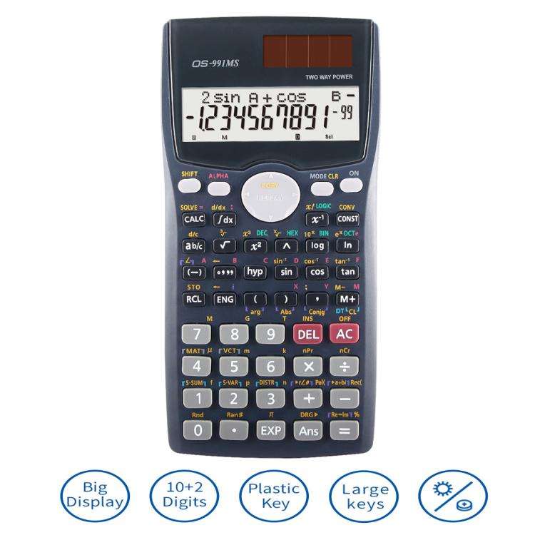 OSALO OS-991MS 10+2 Digits Double Line Display Multi-functional Student Function Scientific Calcu...