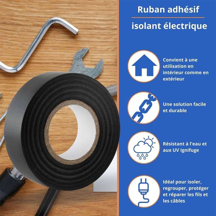 10 PCS 16mm Waterproof PVC Insulating Tare Electricians Electrical Tape(Black)