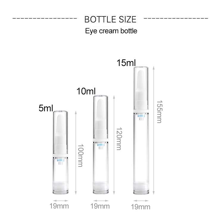 5 PCS Clear Empty Travel Portable Refillable Plastic Pump Bottle Containers, 5ml